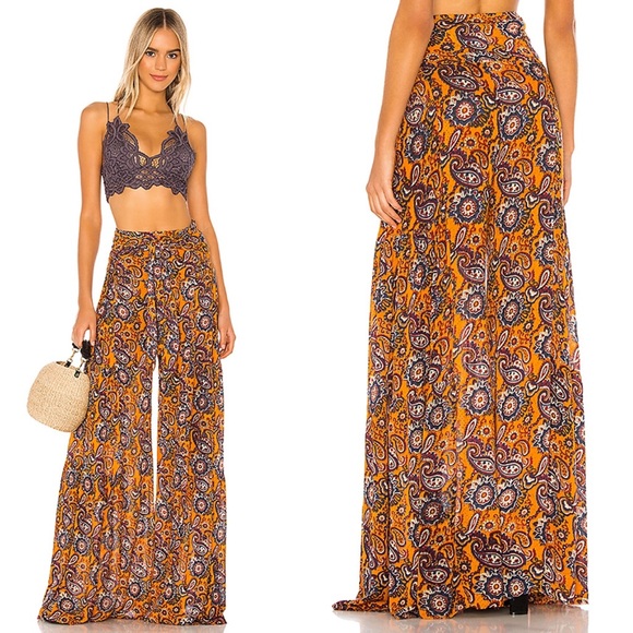 Free People Pants - NWT Free People Aloha Wide Leg Paisley Pants